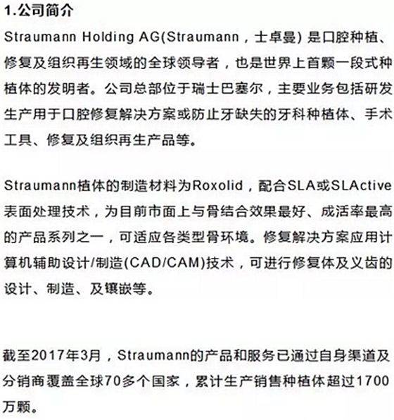 士卓曼ITI種植體到底好在哪？——種植牙行業(yè)淺析
