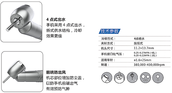 四點(diǎn)噴水氣動阻生齒手機(jī)