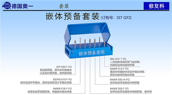 德國(guó)奧一修復(fù)車(chē)針嵌體預(yù)備套裝
