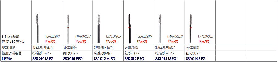 德國(guó)奧一后牙制備修復(fù)車(chē)針
